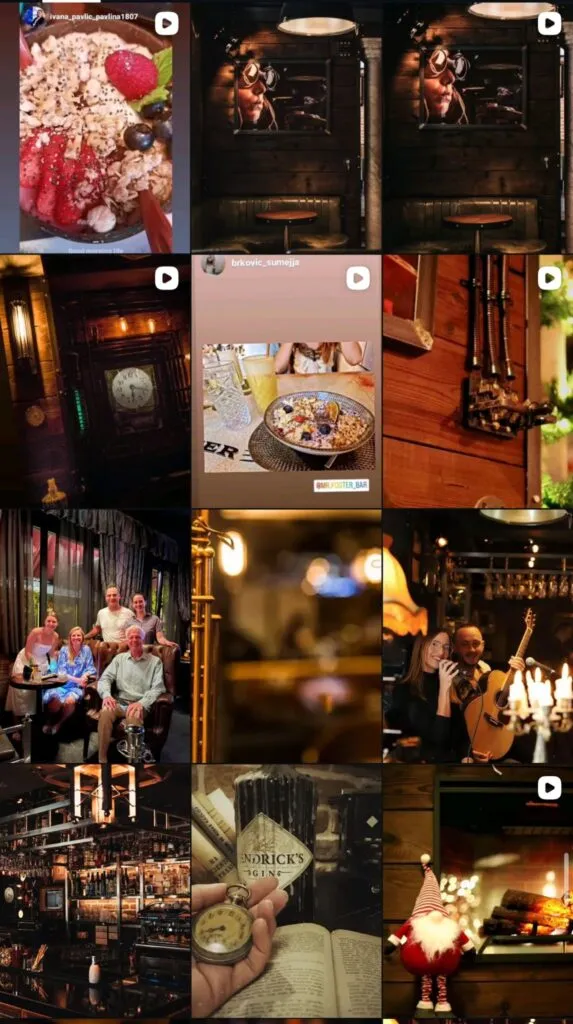 Instagram profil (koktel bar) prije suradnje s Marelas Creative